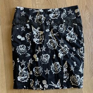 Living Dead Souls Black and White Women's Skirt